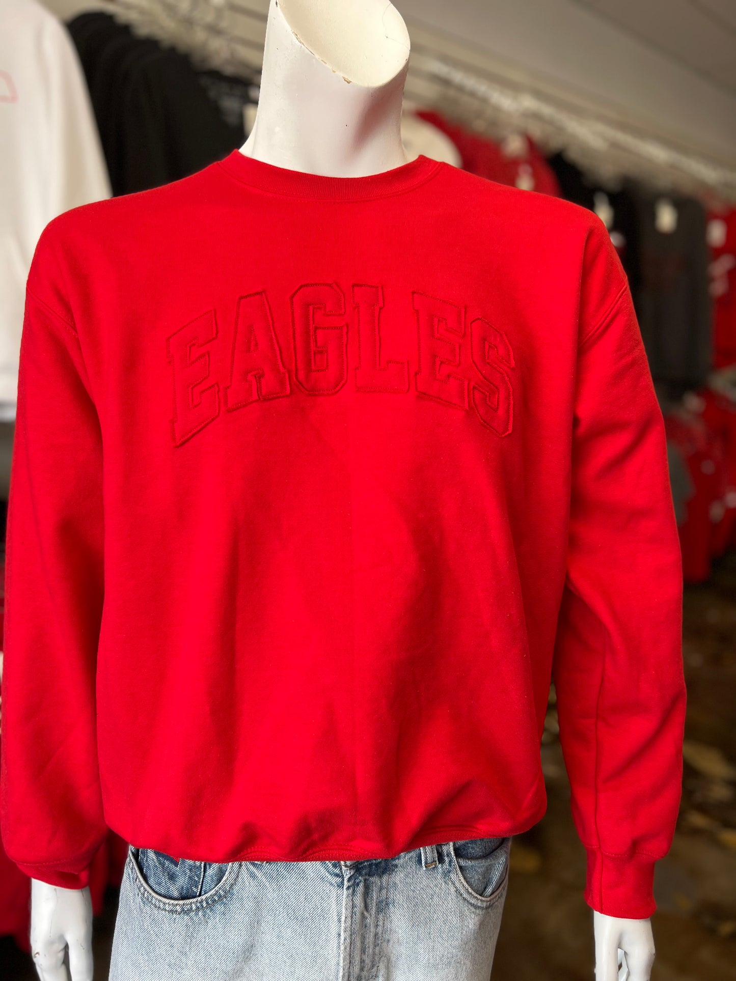 Eagles Applique - Gildan Crew Sweatshirt