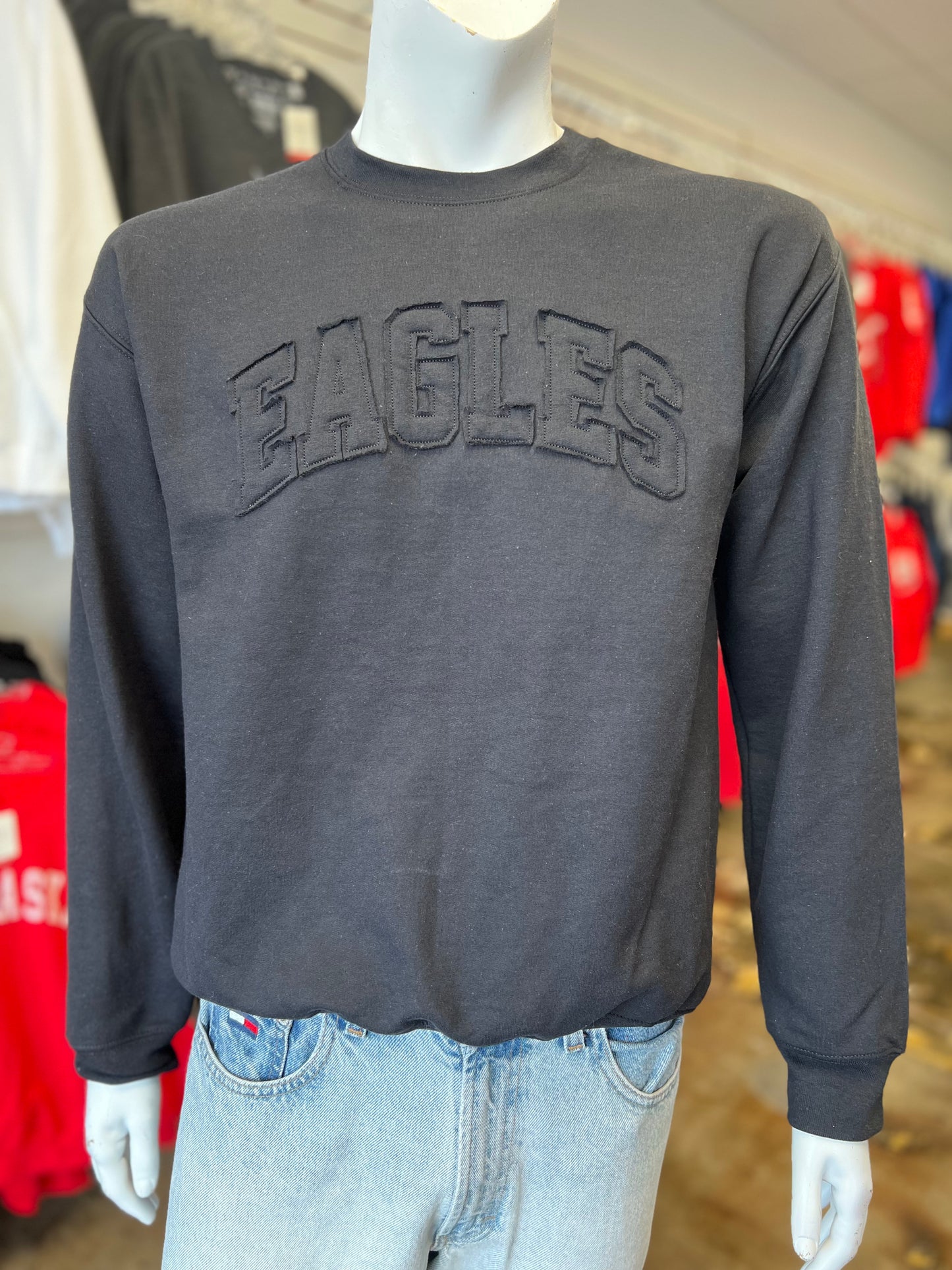 Eagles Applique - Gildan Crew Sweatshirt