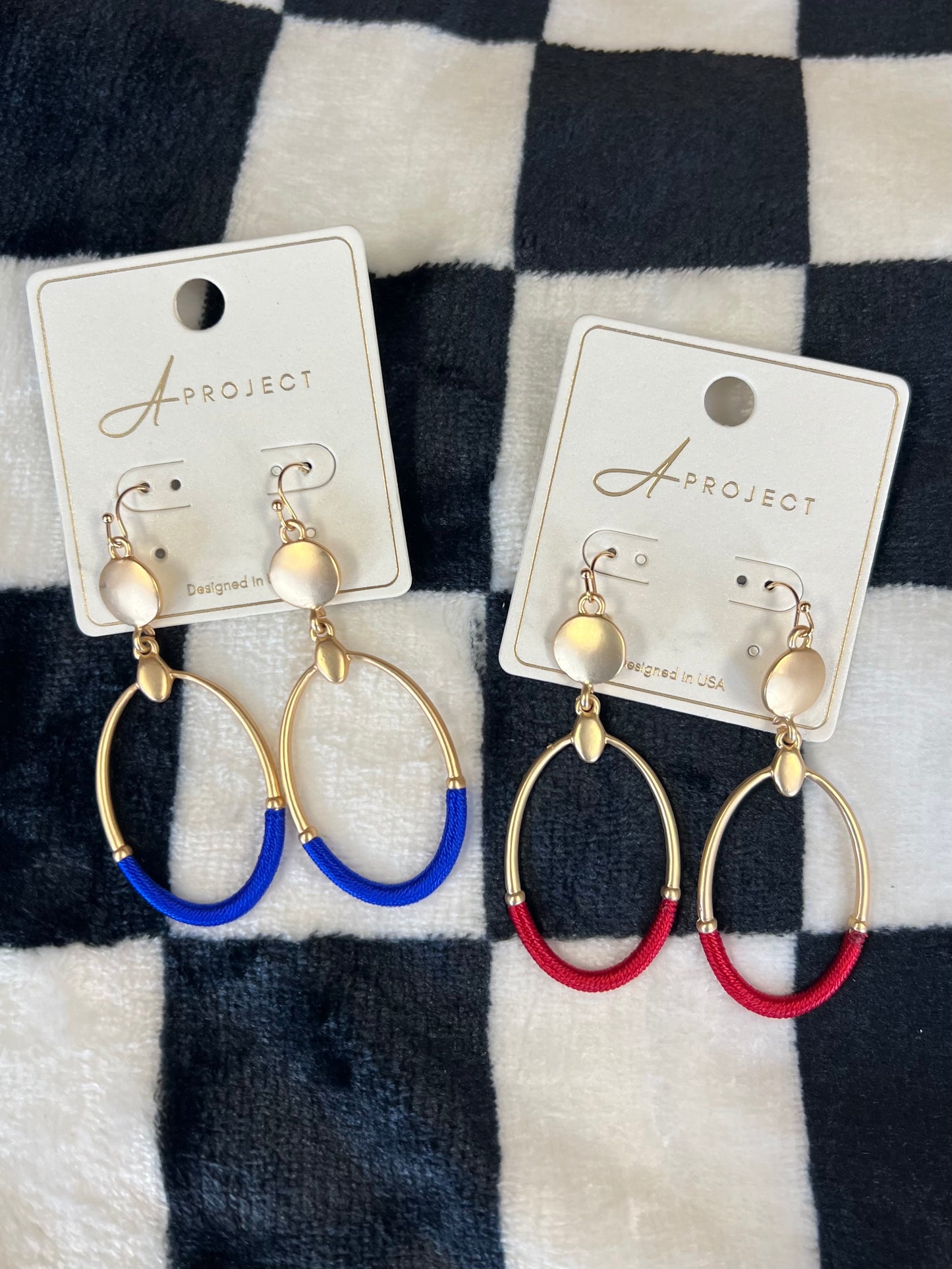 Oval Game Day Dangle Earrings