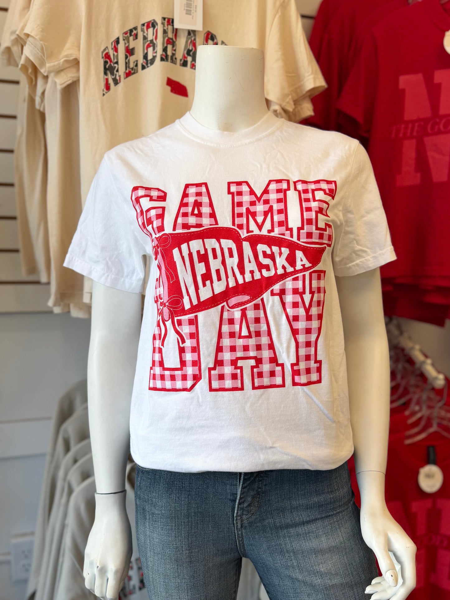 Gingham Game Day NE CC Tee