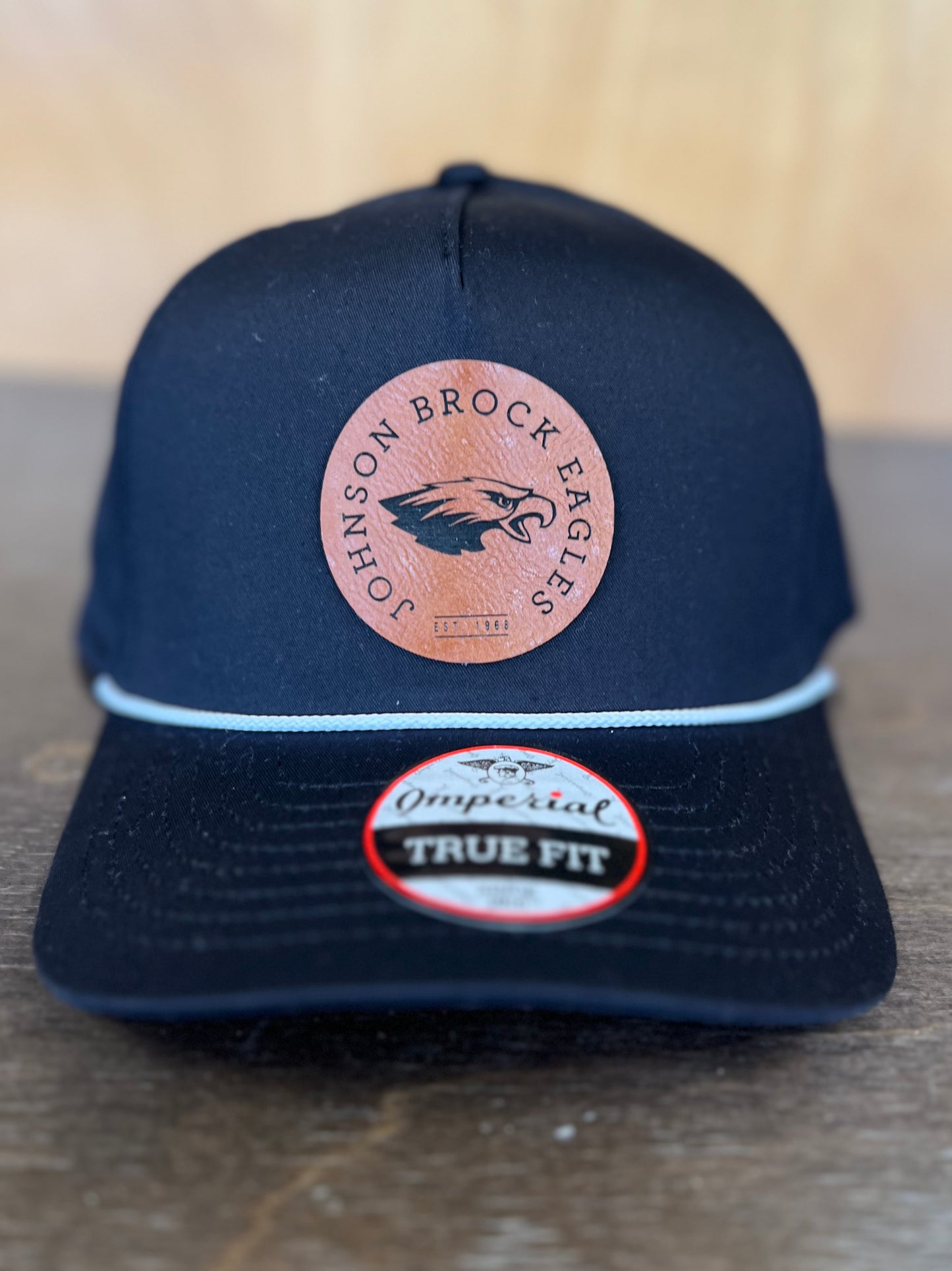 Black/White Rope Hat With JB Eagles Leather Patch