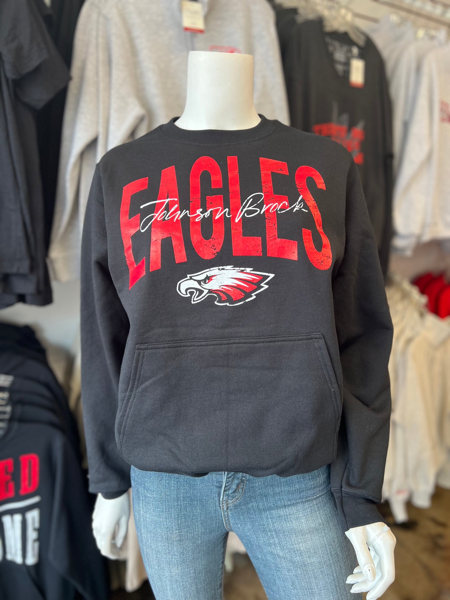 Eagles Overlay Pocket Crewneck