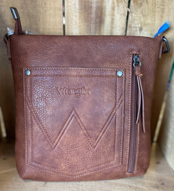 Wrangler Zippered Cross Stitch Crossbody Purse
