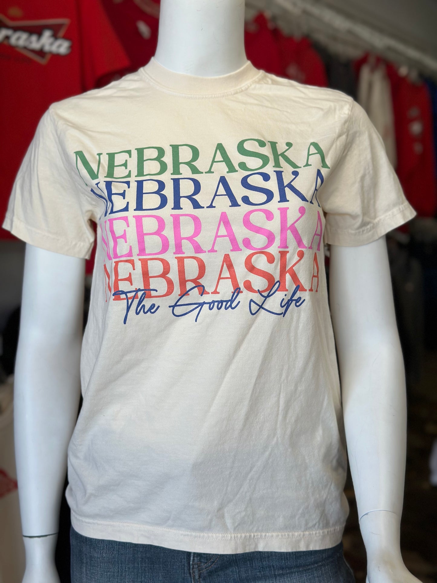 Nebraska The Good Life Multicolor - Comfort Colors Unisex Tee