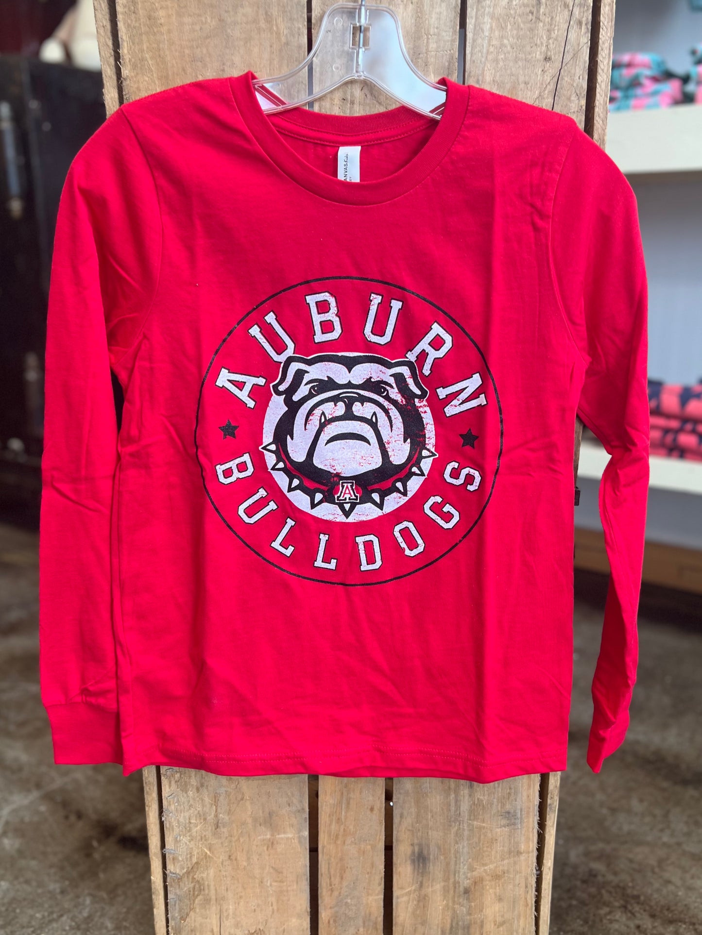 Circle Auburn Bulldogs YOUTH Long Sleeve Tee