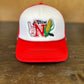 NE Collage Foam Trucker Hat - Red/White