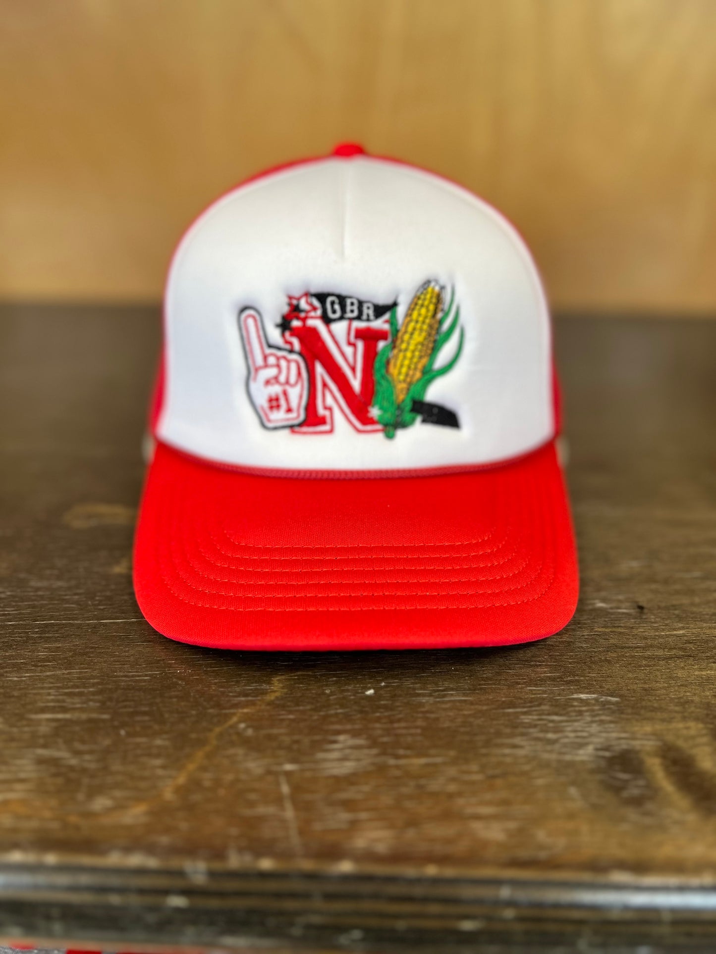 NE Collage Foam Trucker Hat - Red/White