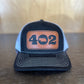 402 Leather Patch 7 Panel Trucker Hat