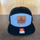 Auburn Bulldogs Leather Patch 7 Panel Trucker Hat Grey/Blk