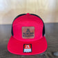 Auburn Bulldogs Leather Patch 7 Panel Trucker Hat Red/Blk