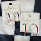 Thin Gold Hoop Earrings With Game Day Colors