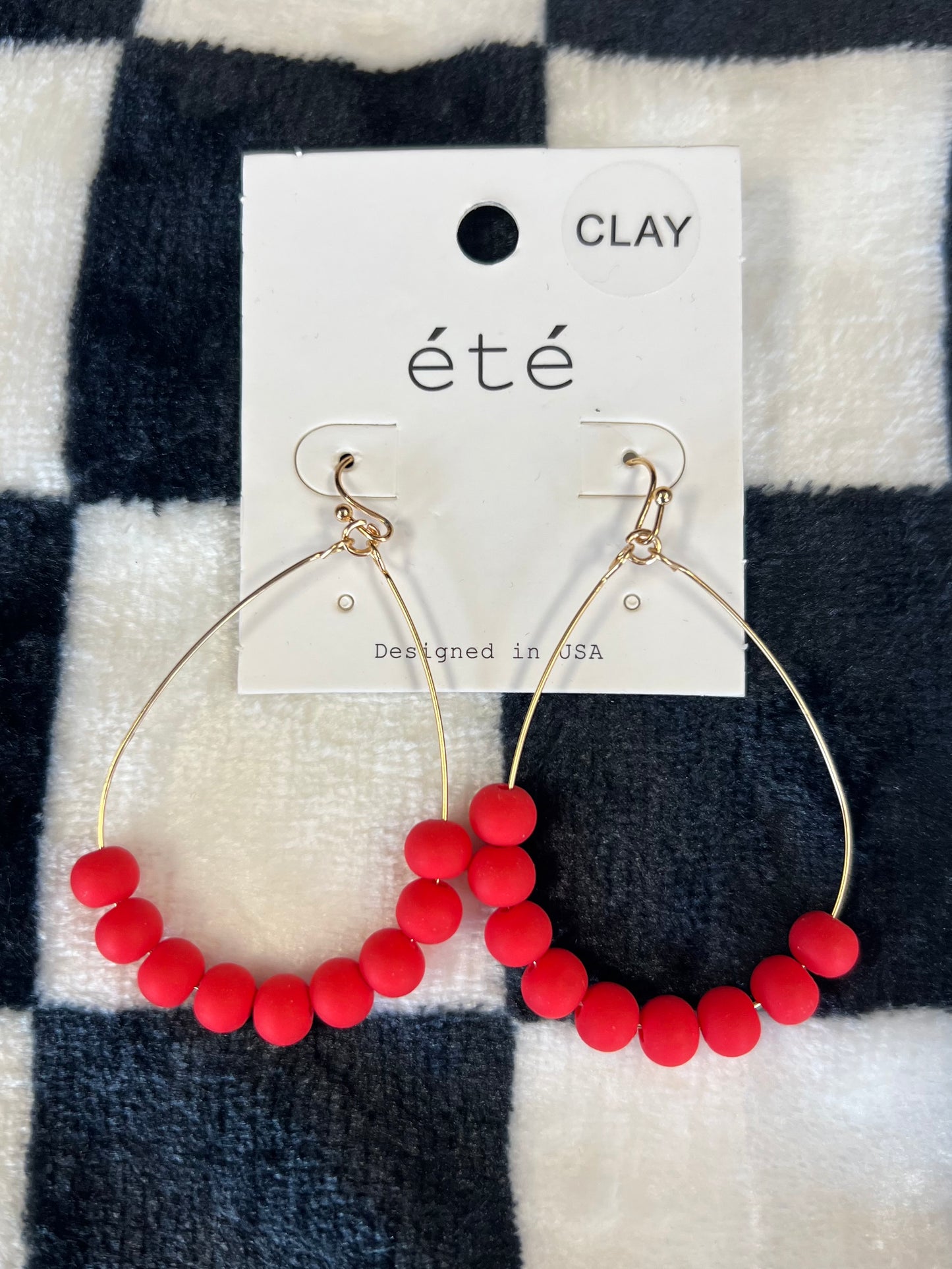 Clay Bead Game Day Dangle Earrings
