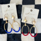 Oval Game Day Dangle Earrings