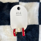 Small Red Game Day Hoop Earrings