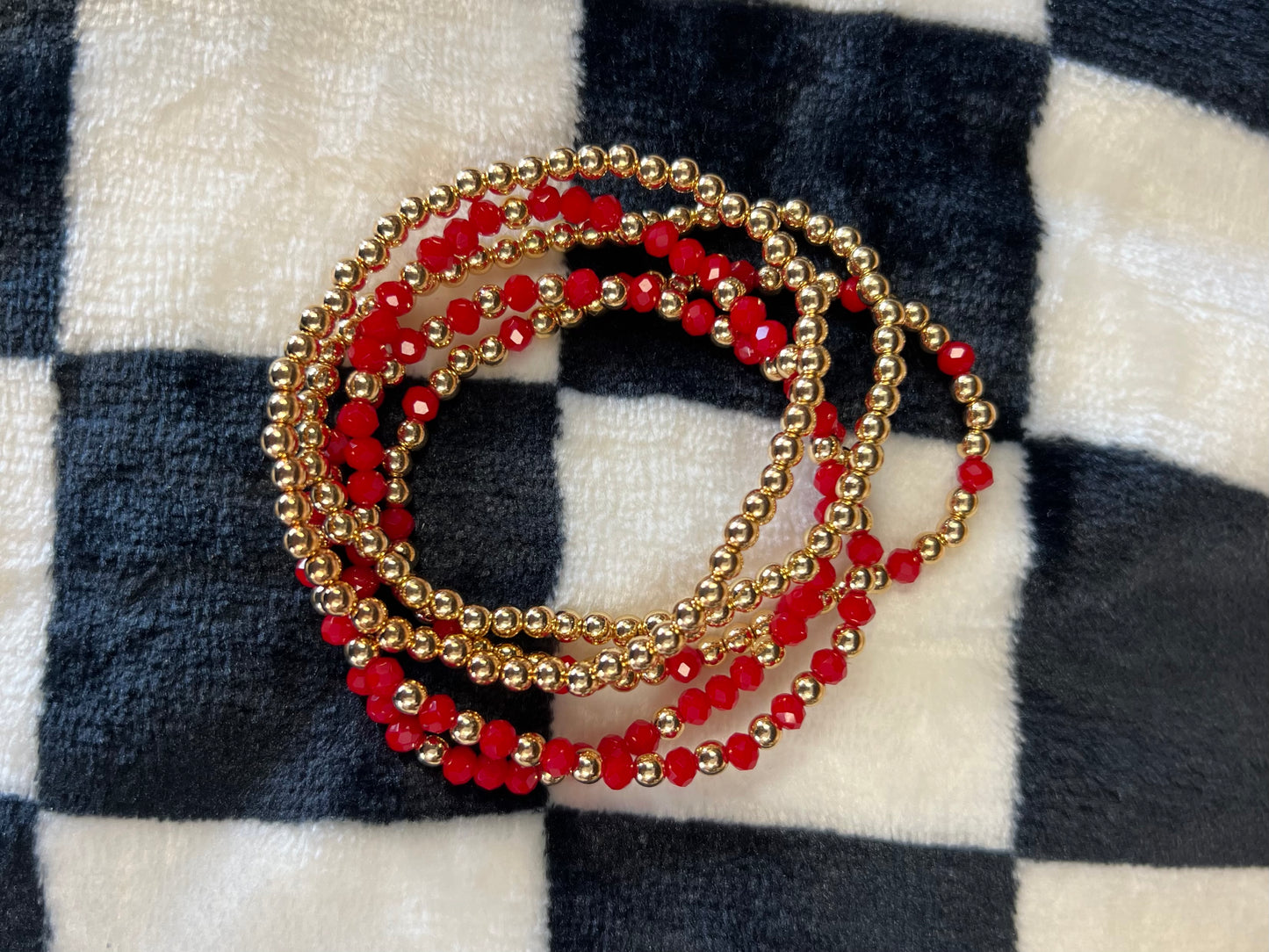 Red and Gold Game Day Bracelets