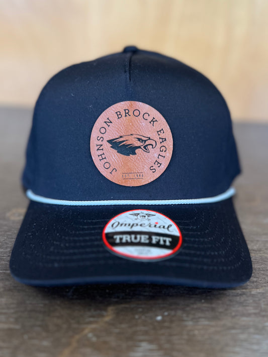 Black/White Rope Hat With JB Eagles Leather Patch