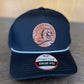 Black/White Rope Hat With Auburn Bulldog Leather Patch