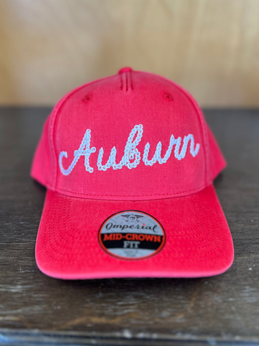 Red Chain Stitch Auburn Hat
