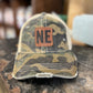 Camouflage High Pony Ball Cap With NE Leather Patch