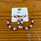 Red and White Hoop Earrings