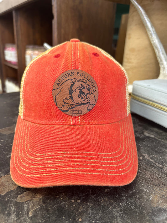 Auburn Bulldogs Leather Baseball Hat