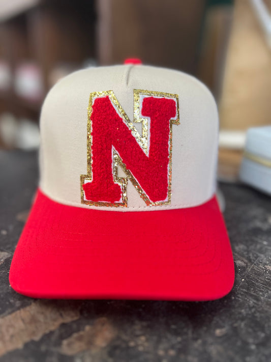 NE N Applique Patch Hat