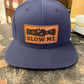 Blow Me Leather Patch Flat Bill Snapback Hat