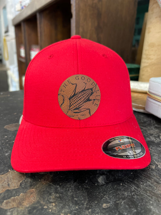 The Goodlife Leather Patch Flexfit Hat S/M