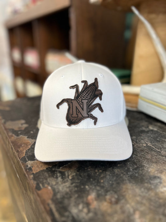 Nebraska Corn Cob Leather Patch Flexfit Hat L/XL