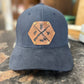 Riveted Hunting Fishing Leather Patch Flexfit Hat L/XL