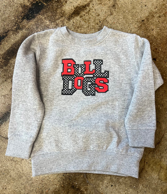 Checkered Bulldogs Crewneck - Toddler