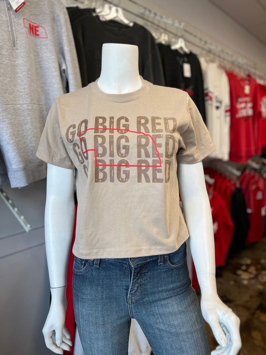 Triple Go Big Red Crop Tee