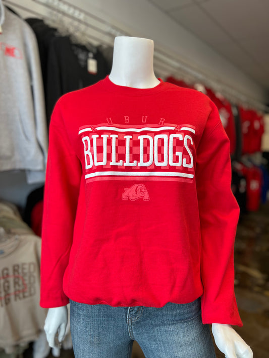 Bulldogs Checkered/Puff Crewneck Youth