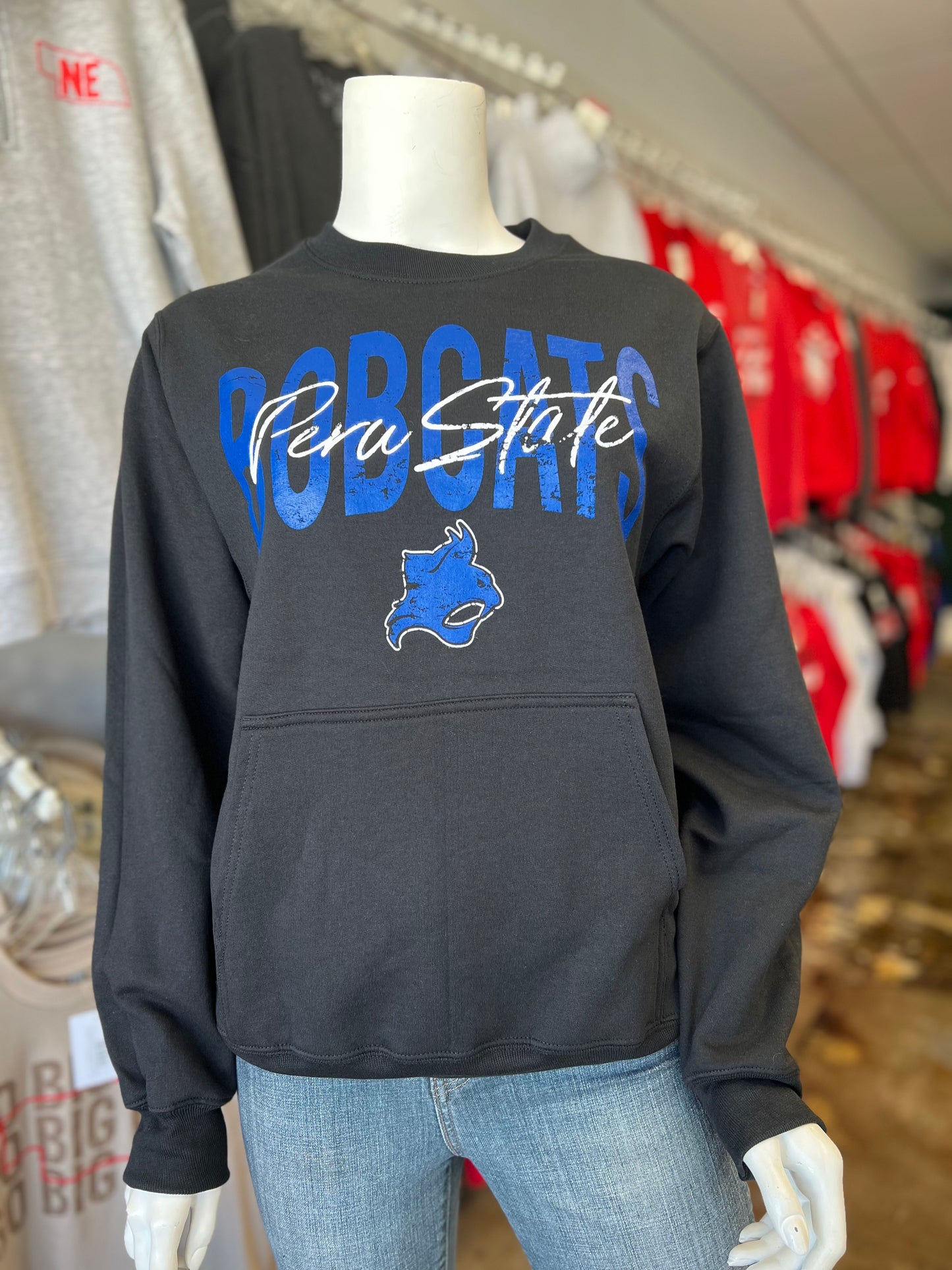 PSC Bobcats Overlay Pocket Crewneck