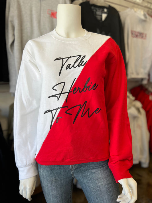 Talk Herbie To Me Diagonal Slant Crewneck