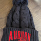 Auburn Pennant Black Beanie With Pom