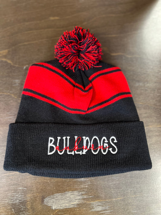 Auburn Bulldogs Overlay Beanie With Pom