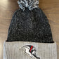 Bulldog Grey and Black Beanie With Pom