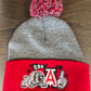 Bulldogs Collage Grey and Red Beanie with Pom