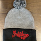 Bulldogs Script Outline Beanie With Pom