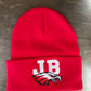 JB Red Beanie with White JB