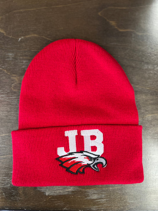 JB Red Beanie with White JB
