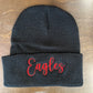 JB Black Beanie with Red Script