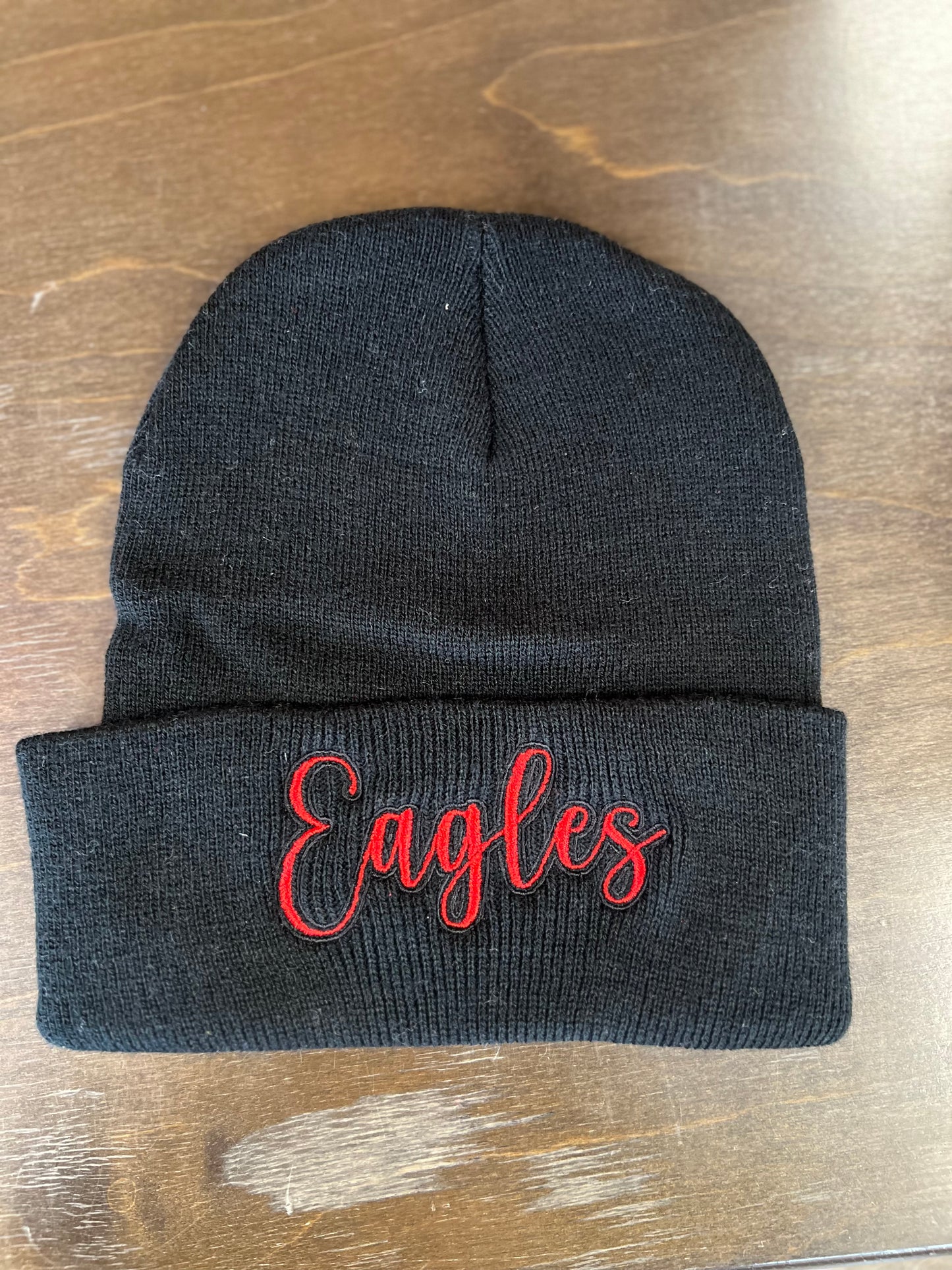 JB Black Beanie with Red Script