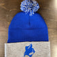 PSC Bobcat Royal/Grey Beanie With Pom