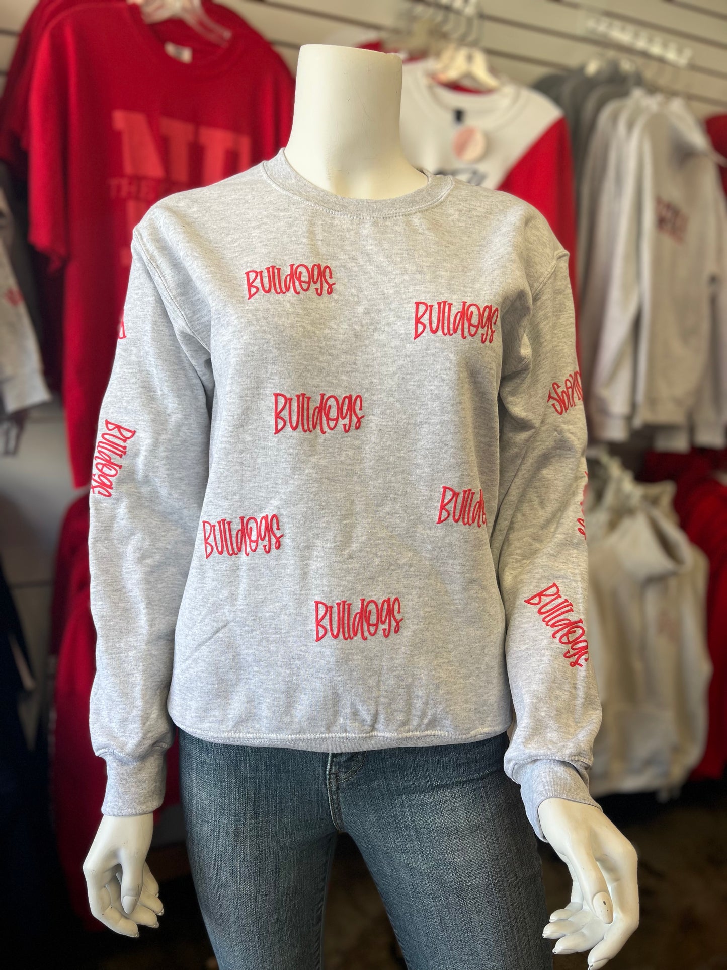 Bulldog All-Over Gildan Crewneck