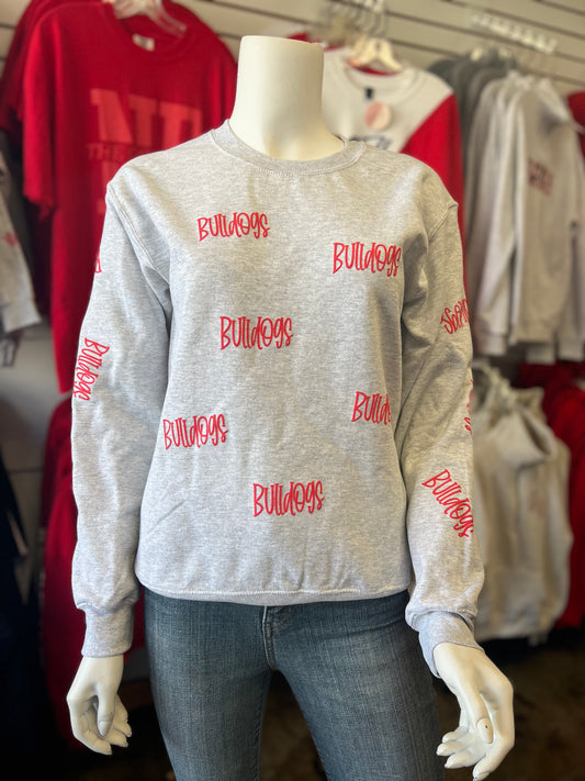 Bulldog All-Over Gildan Crewneck