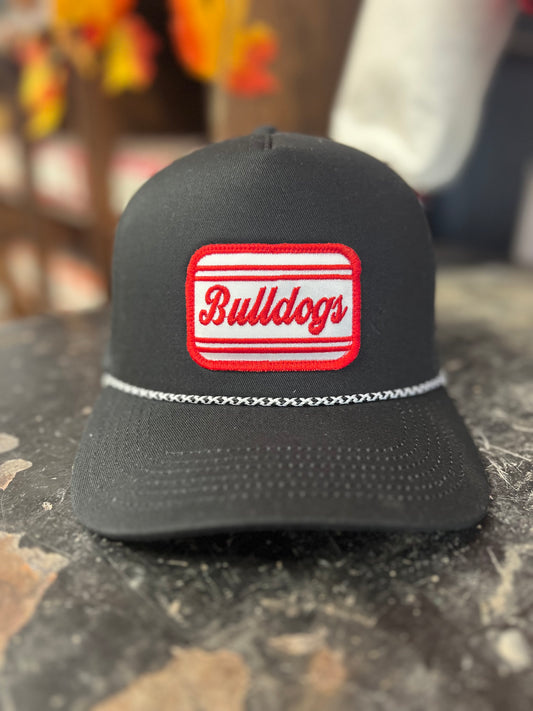 Bulldogs Script Patch Black Rope Hat