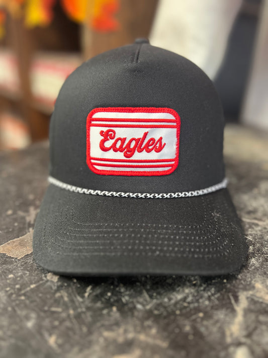 Eagles Script Patch Black Rope Hat