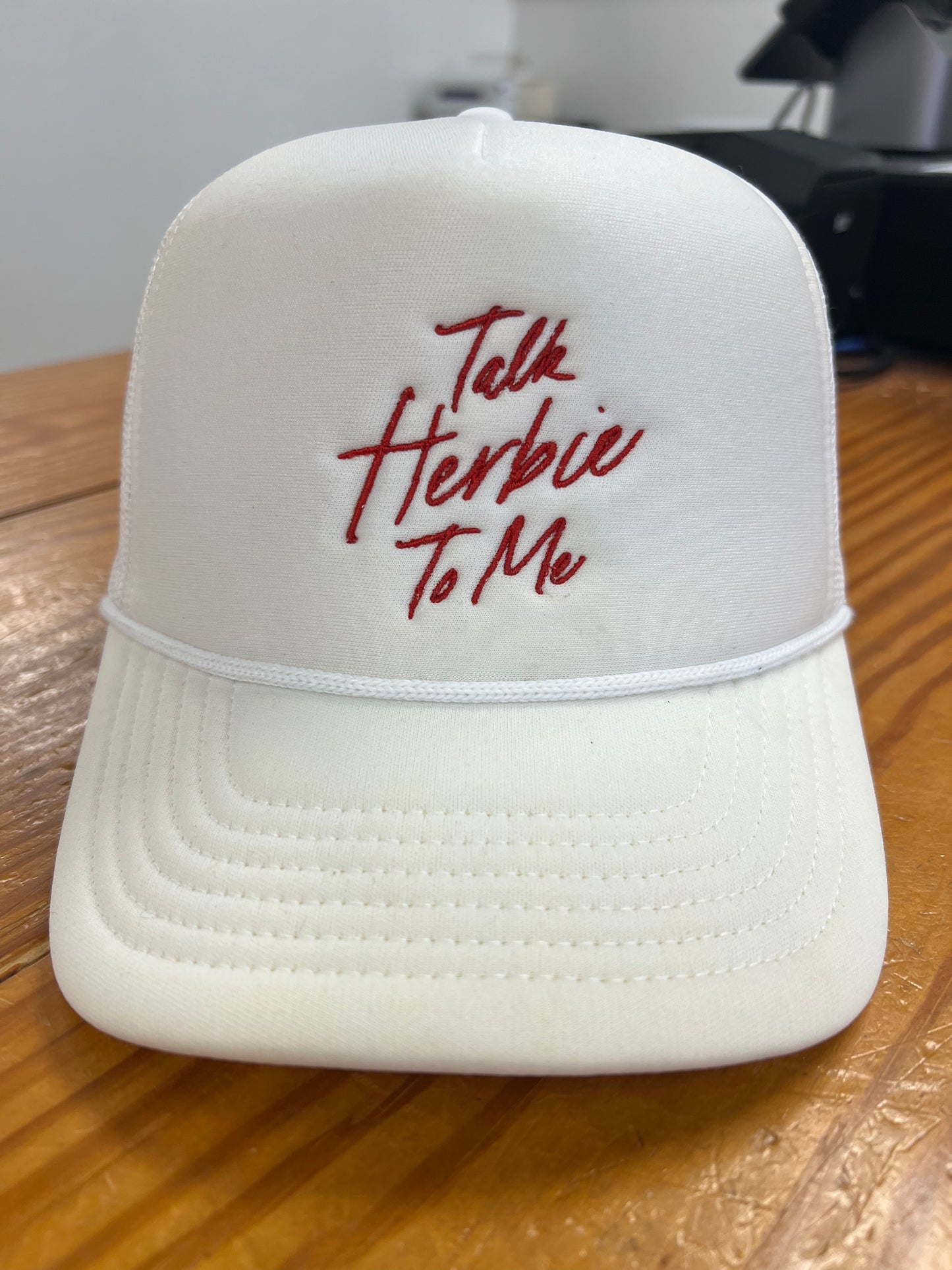 Talk Herbie To Me White Rope Hat